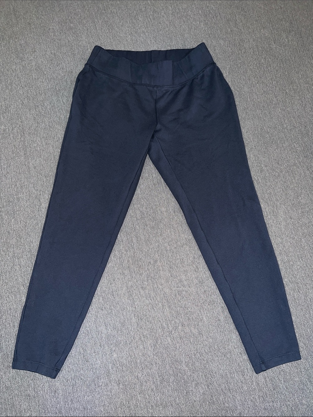 Lands' End Navy Ponte Knit Ankle Pants